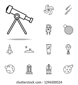 telescope icon. Cartooning space icons universal set for web and mobile