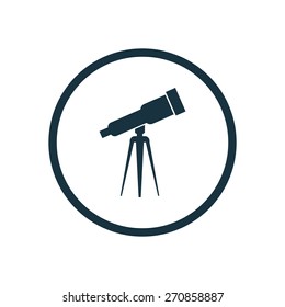 telescope icon circle shape on white background
