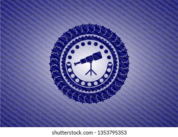 telescope icon with denim texture
