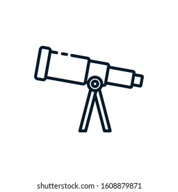 Telescope icon design, Science discovery observe astronomy sky lens instrument space and discover theme Vector illustration