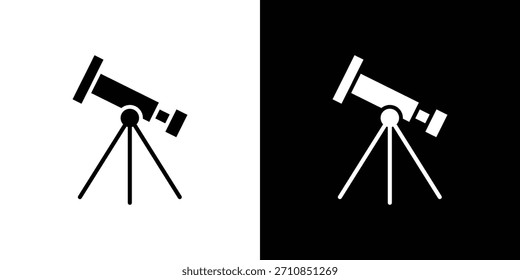 Vektorgrafik-Designsammlung für Teleskopsymbole. flache Symbole.