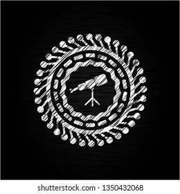 telescope icon drawn with chalkboard texture