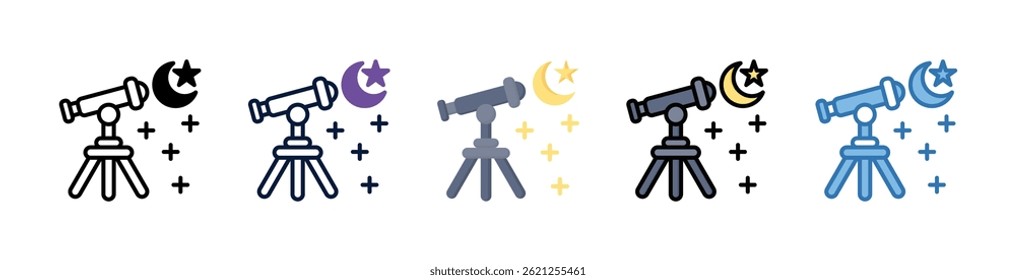 Telescope Icon Element For Design