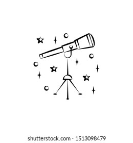 Telescope icon. Element of space hand drawn icon
