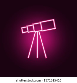 telescope icon. Elements of Web in neon style icons. Simple icon for websites, web design, mobile app, info graphics