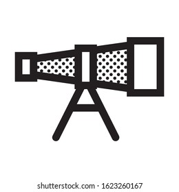 Telescope. Icon Filled with Dots.