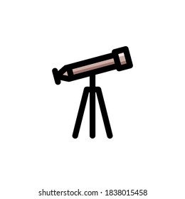 Telescope Icon Filled Outline Science Illustration Logo Vector
