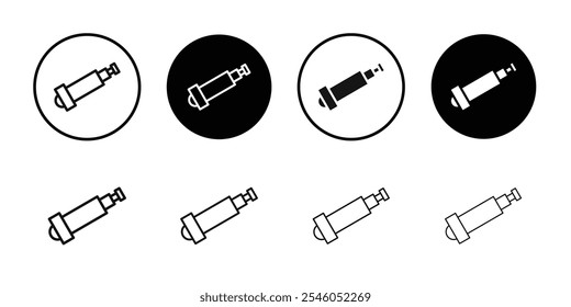 Icono de telescopio Ilustración de arte plano en contorno