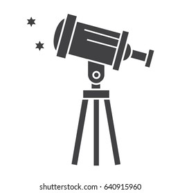 telescope icon flat black