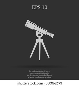 Telescope icon. Flat design style eps 10