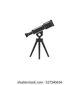 Telescope icon flat. Illustration isolated vector sign symbol