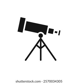 Telescope icon Flat simple outline set