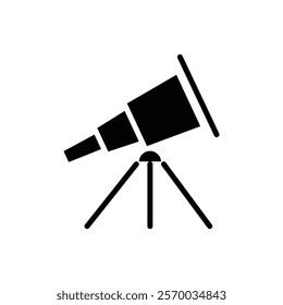 Telescope icon Flat simple outline set