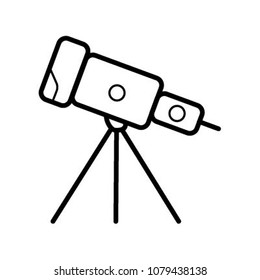 Telescope icon in flat style isolated on grey background. For your design, logo. Vector illustration.