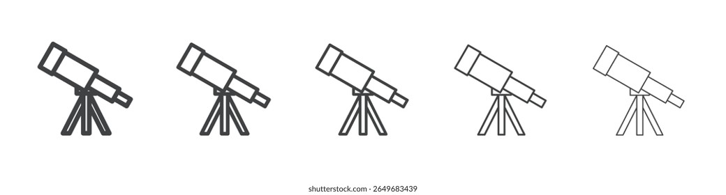 telescope icon flat thin illustration symbol