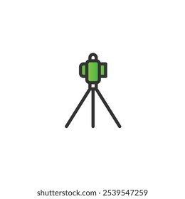 Icono de telescopio de diseño de Vector plano