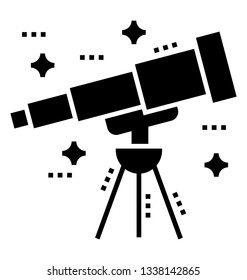 Telescope icon in glyph vector 