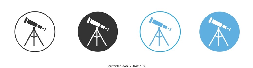 Icono del telescopio. Plantilla de diseño de iconos gráficos