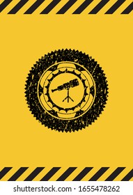 telescope icon grunge warning sign emblem. Vector Illustration. Detailed.
