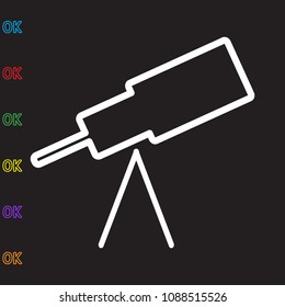 telescope, icon illustration