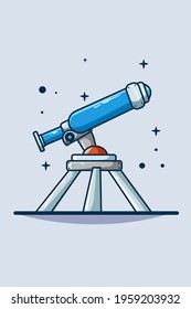 Telescope icon illustration hand drawing
