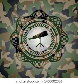 telescope icon inside camo emblem