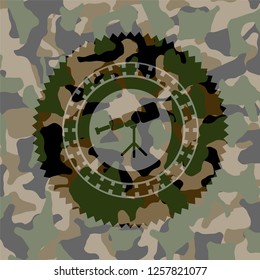 telescope icon inside camo texture