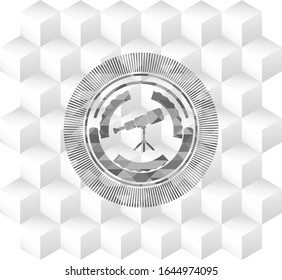 Teleskop-Symbol auf grauem Hintergrund