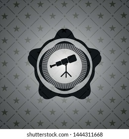 telescope icon inside realistic black emblem