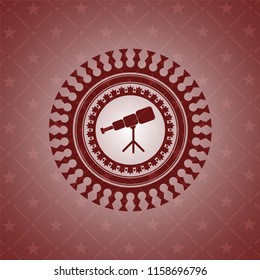 telescope icon inside red emblem