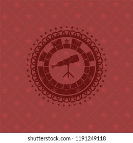 telescope icon inside red icon or emblem