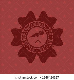 telescope icon inside red icon or emblem