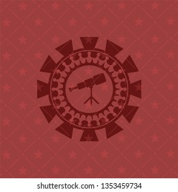 telescope icon inside red icon or emblem