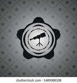 telescope icon inside retro style black emblem