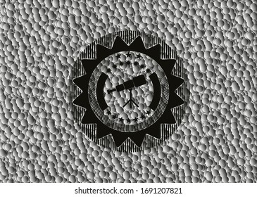 icono del telescopio dentro del emblema negro de estilo retro con fondo de burbujas. Ilustración vectorial. Detallado.