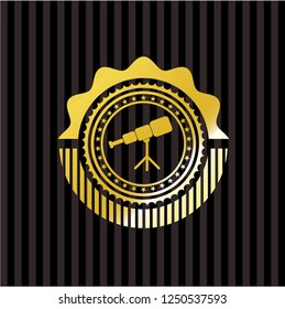 telescope icon inside shiny emblem
