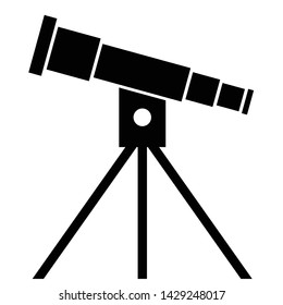 Telescope icon. Telescope isolated black vector illustration