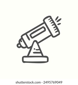 telescope icon, isolated handdrawn icon theme back to school