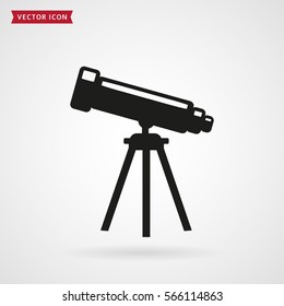 Telescope icon isolated on white background. Astronomy theme. Vector illustration