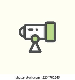  telescope icon, isolated space colored outline icon in light blue background, perfect for website, blog, logo, graphic design, social media, UI, mobile app