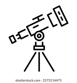 Telescope icon in line style 