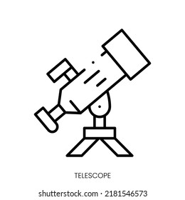 Teleskopsymbol. Lineares Zeichen einzeln auf weißem Hintergrund. Vektorgrafik