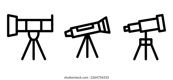 telescope icon or logo isolated sign symbol vector illustration - high quality black style vector icons
