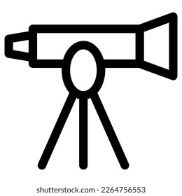 icono del telescopio o logotipo símbolo de señalización aislado ilustración vectorial de alta calidad estilo negro iconos vectoriales
