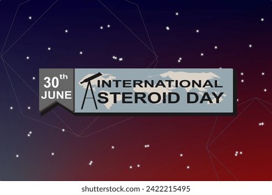  un icono del telescopio un control de meteoritos. Día Internacional de los Asteroides. vector.