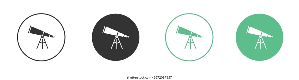 Telescope icon Minimal Flat Line Vector Icon Set.