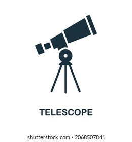 Telescope icon. Monochrome sign from space collection. Creative Telescope icon illustration for web design, infographics and more