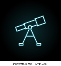 Telescope icon in neon style. Simple thin line, outline vector of education icons for UI and UX, website or mobile application