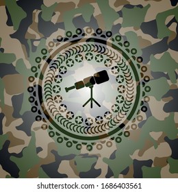 icono del telescopio sobre el patrón de camuflaje