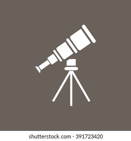 Telescope Icon on Dark Gray Color. Eps-10.